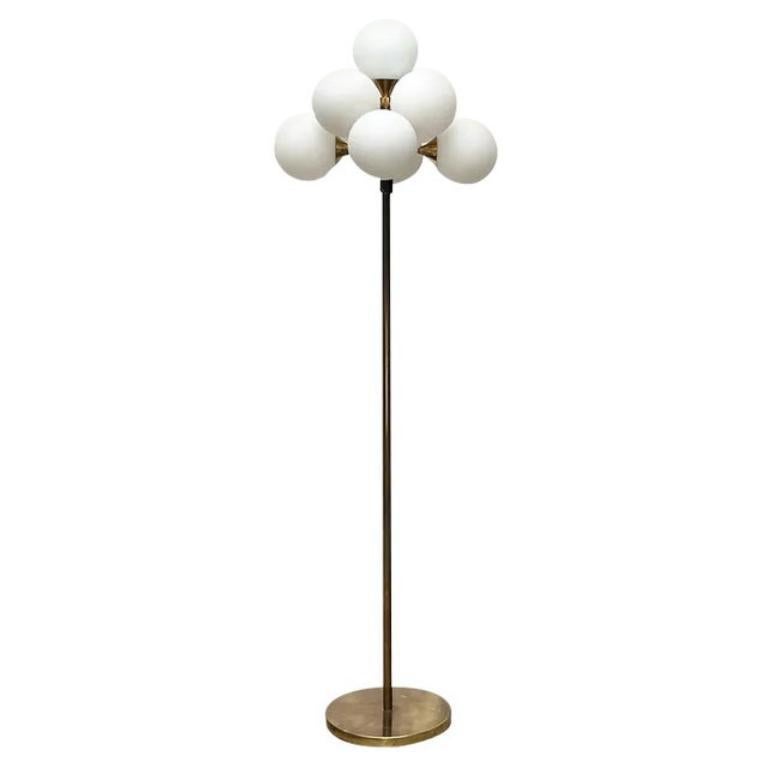 Mid-Century German Space Age Brass Floor Lamp from Kaiser Leuchten, 1960s