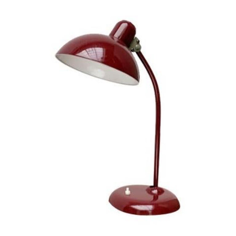 Lampada da tavolo 6556 di Christian Dell, 1960, metà secolo, Germania, rosso scuro in vendita