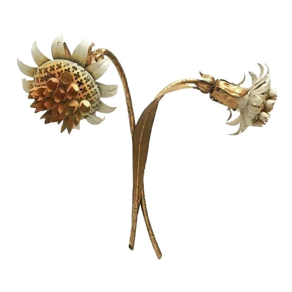 Mid-Century Italian Metal Sunflower Wall Lamp, 1960s
