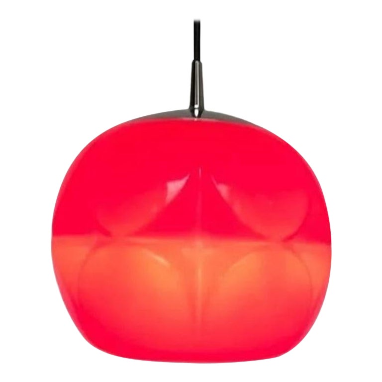 Vintage German Space Age Glass Ball Pendant Lamp from Peill & Putzler, 1970s