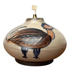 Dänische Studio-Keramik-Öllampe aus der Mitte des Jahrhunderts von Willer Keramik, 1960er Jahre