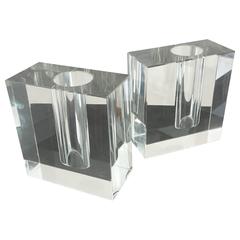 Pair of Crystal Vase Holders