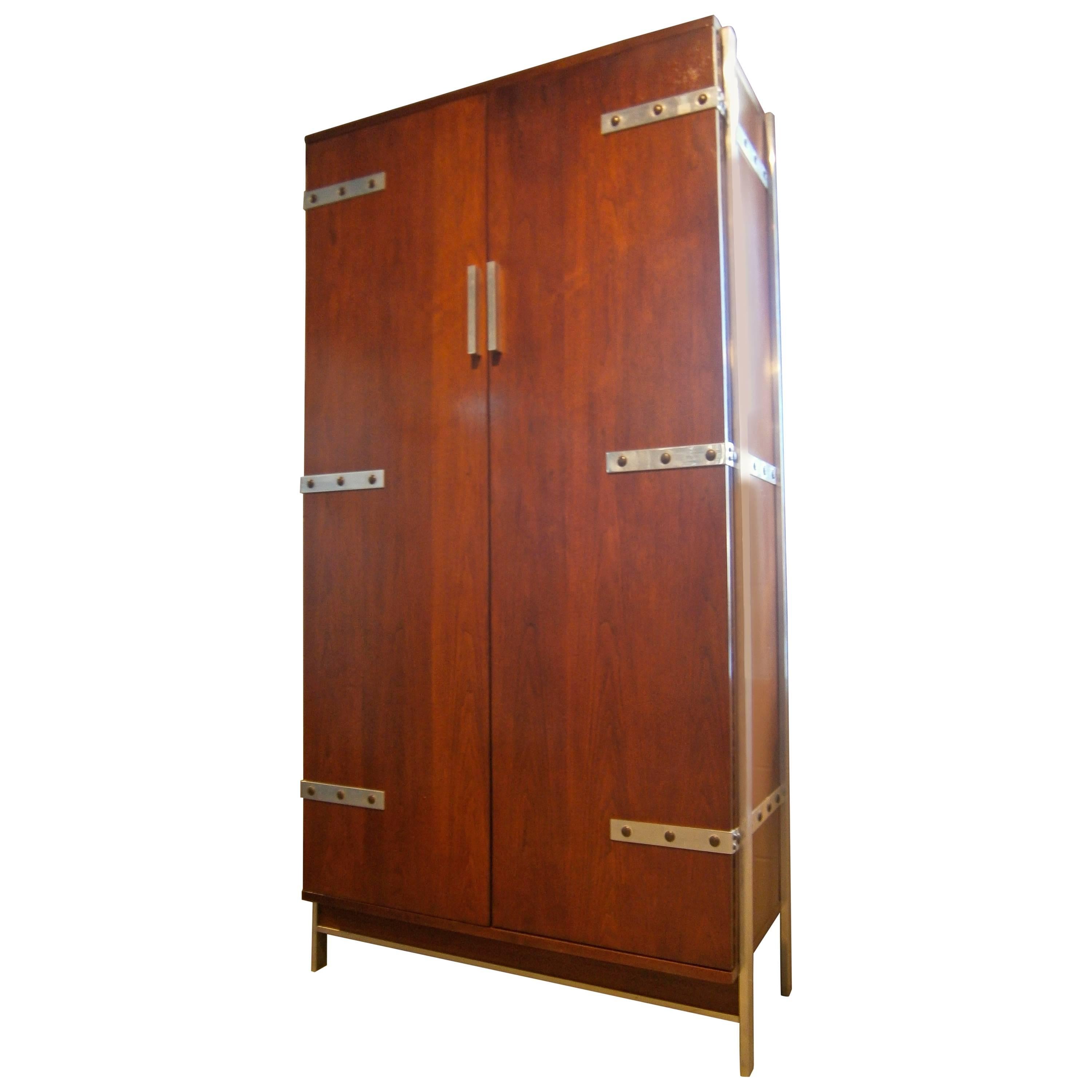 Graphic Two-Door Tall Cabinet Attributed to Monteverdi Young  C. 1950s