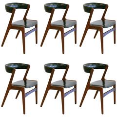 Vintage Danish Teak Dining Chairs Set of Six by Kai Kristiansen