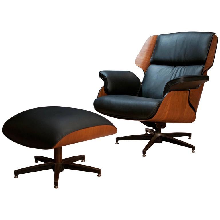 Drexel Declaration Leather Lounge Chair And Ottoman At 1stdibs