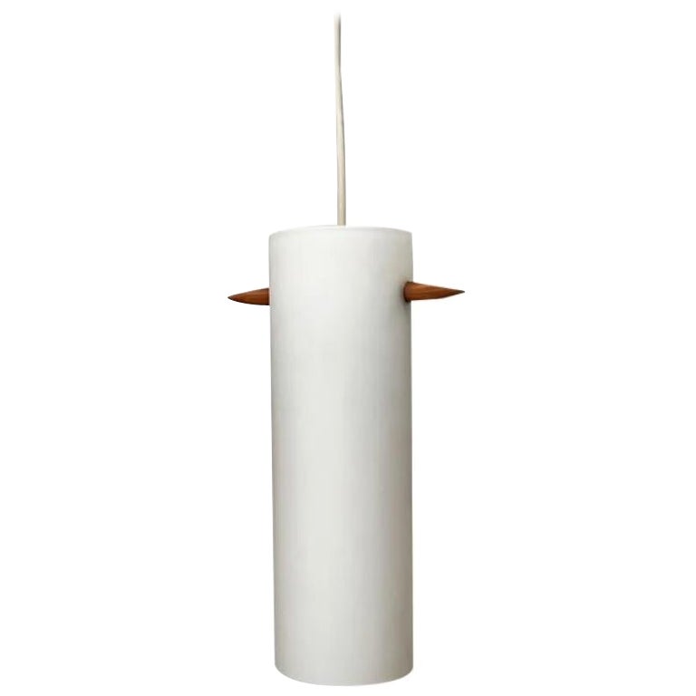 Mid-Century Teak and Glass Pendant Lamp by Uno & Östen Kristiansson, 1960s For Sale