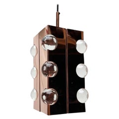 Deutsche Mid-Century-Pendelleuchte aus Acryl und Kupfer von Cosack, 1960er Jahre