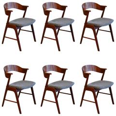 Set of Six Vintage Teak Dining Chairs by Kai Kristiansen