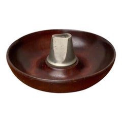 Bol en bois de style Auböck du milieu du siècle avec enclume casse-noisette, années 1960