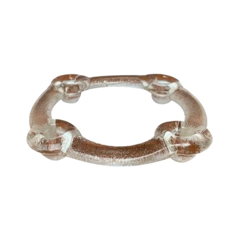 Anillo portavelas de cristal sueco de Pukeberg, años 70
