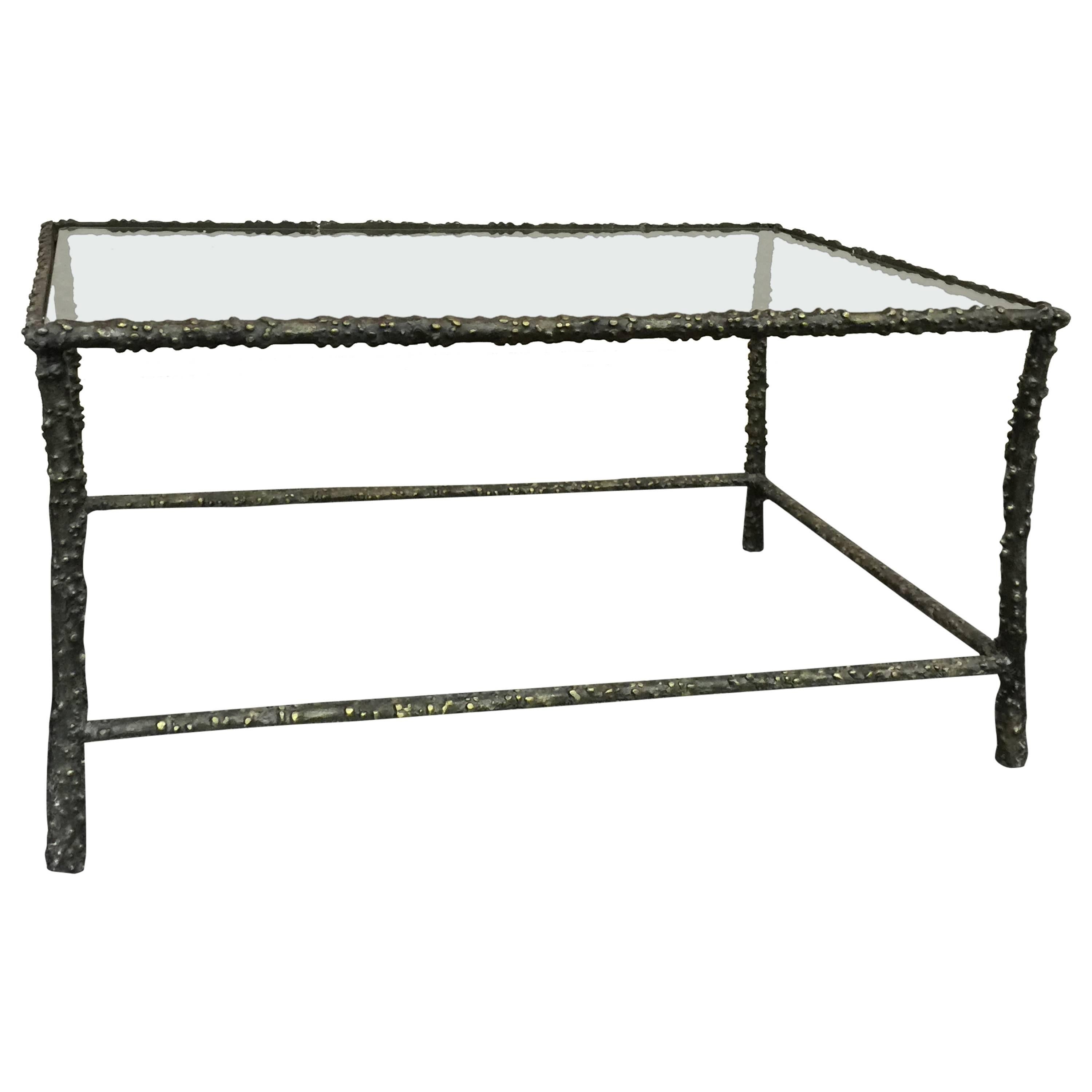 Vintage Forged Iron Table in the Manner of Diego Giacometti For Sale