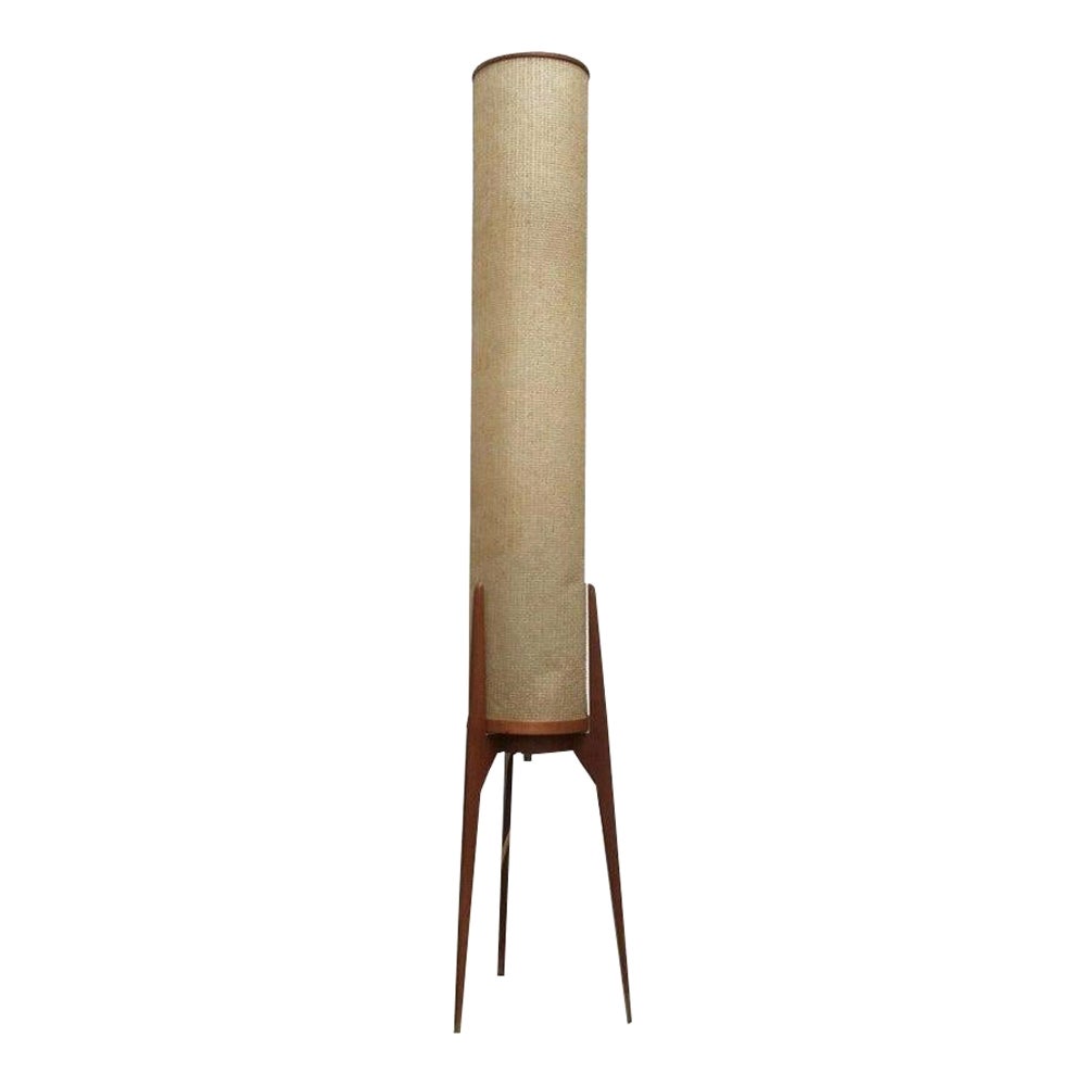 Mid-Century Teak Rocket Tripod Floor Lamp, 1960s