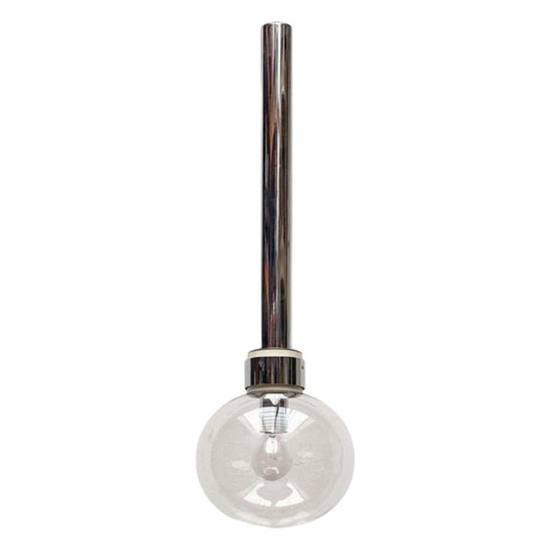Vintage Space Age Chrome and Glass Pendant Lamp by Motoko Ishii for Staff, 1970s For Sale