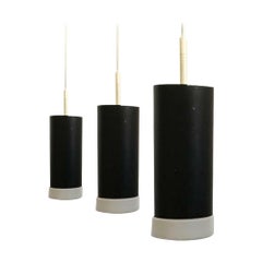 Mid-Century Space Age German Minimalist Triple Pendant Cascade Lamp, 1960s