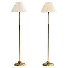 Schwedische Designerin, Stehlampen, Messing, Papier, Schweden, 1940er Jahre