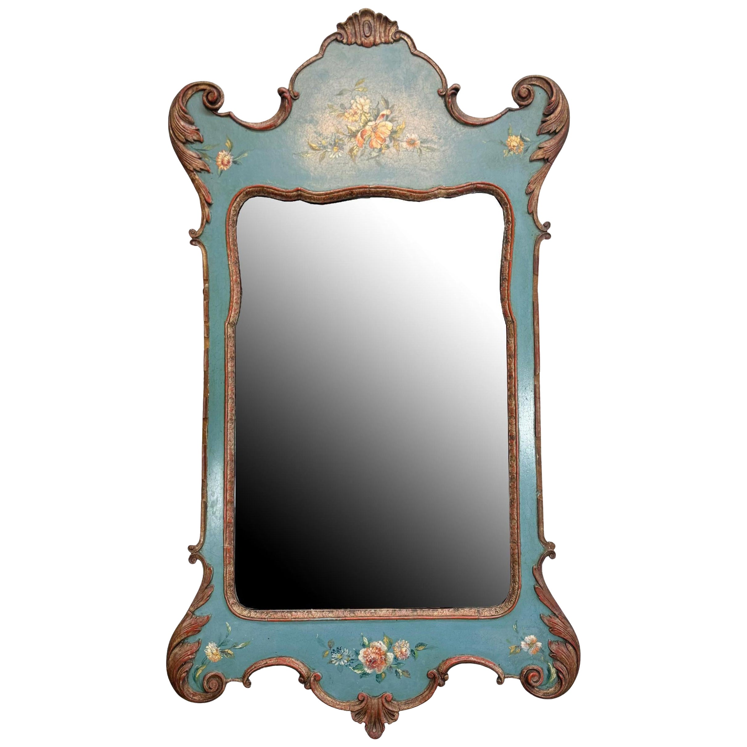 Turquoise Venetian Mirror Circa 1920