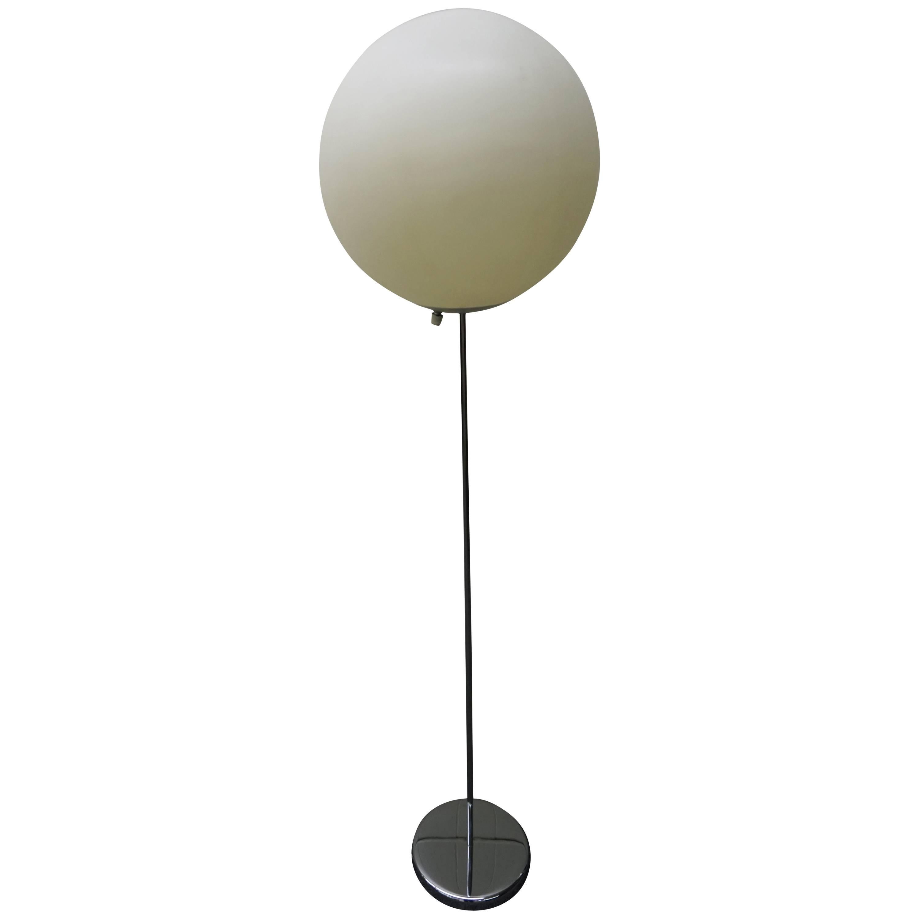 Fun Large Panton Style Ball Globe Floor Lamp with Chrome Base For Sale