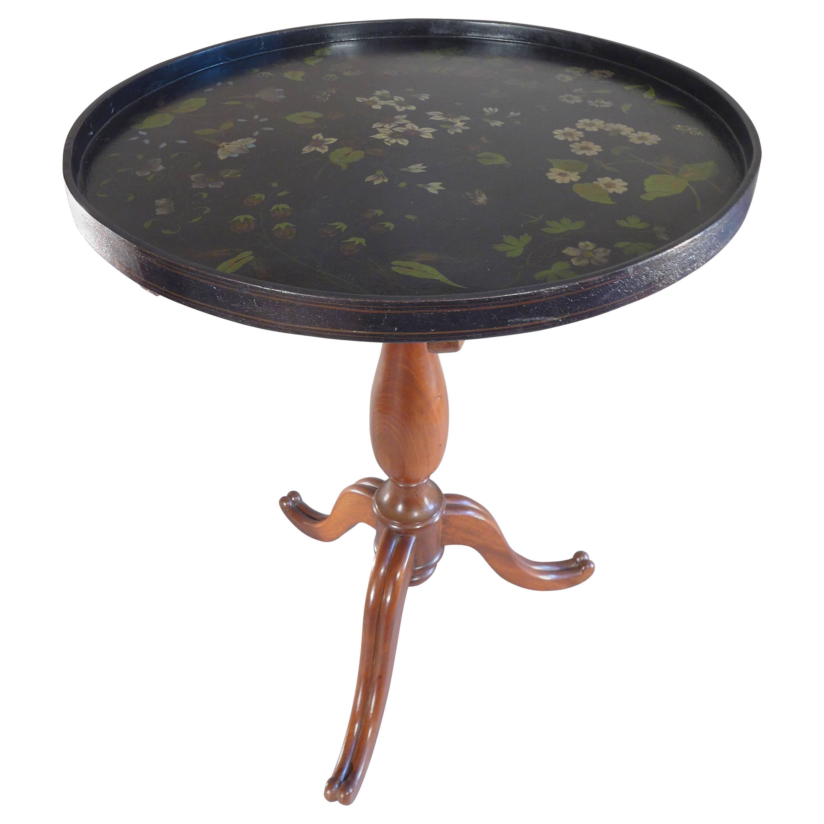 Louis XVI Period, Mahogany and Painted Iron Round Pedestal Table, circa 1780 For Sale