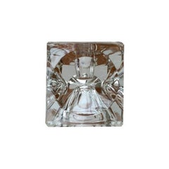 Porte-bougies cubiques de glace allemandes en verre de Peill & Putzler, 1970