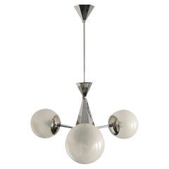 Art Deco Metal and Glass Chandelier