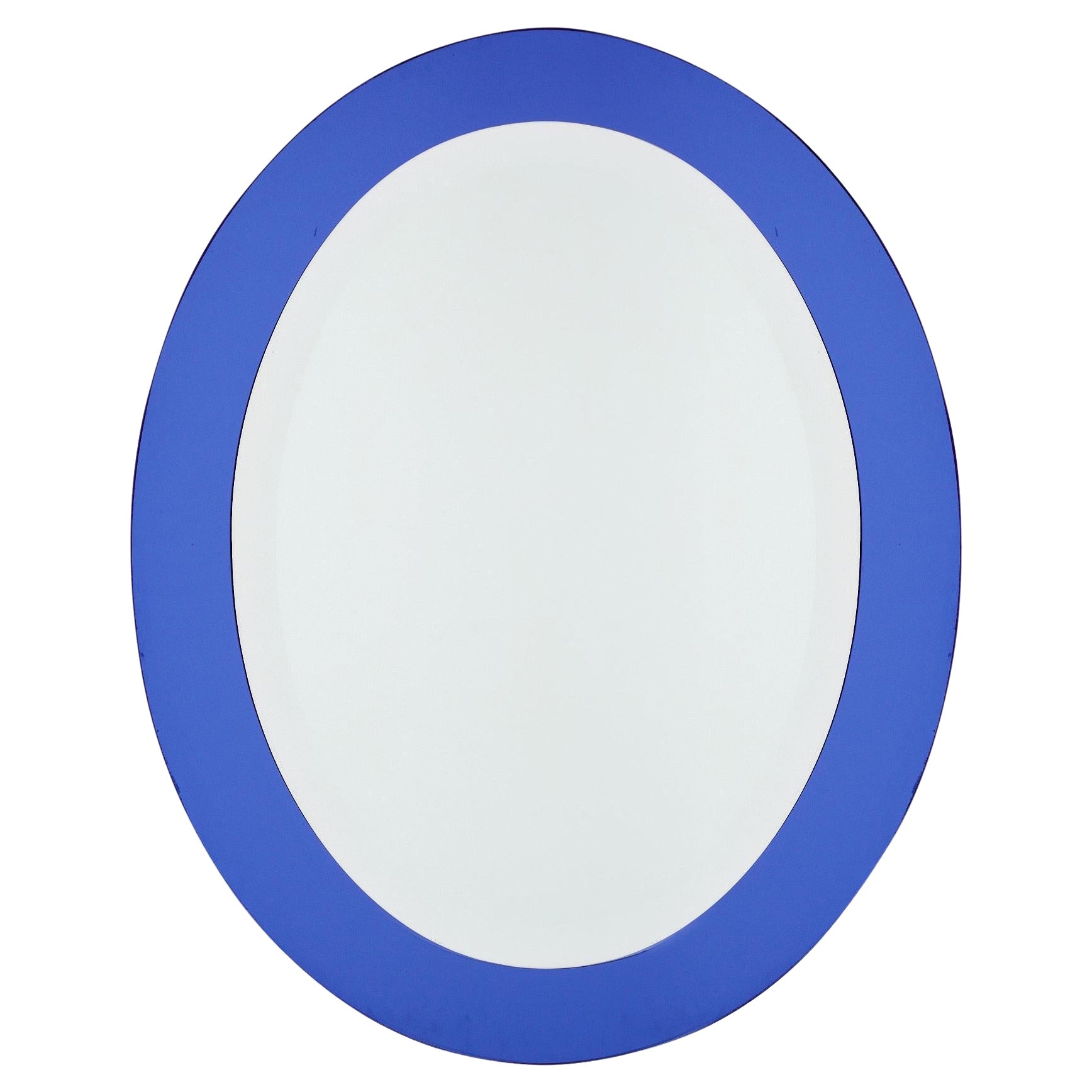 Italian Vintage Blue Glass Mirror