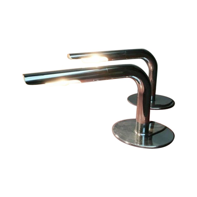 Set of 2 Mid-Century Minimalist Gulp Table Lamps by Ingo Maurer, 1960s