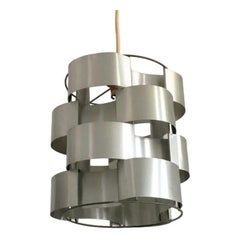 Mid-Century French Sculptural Aluminum Pendant by Max Sauze, 1960s
