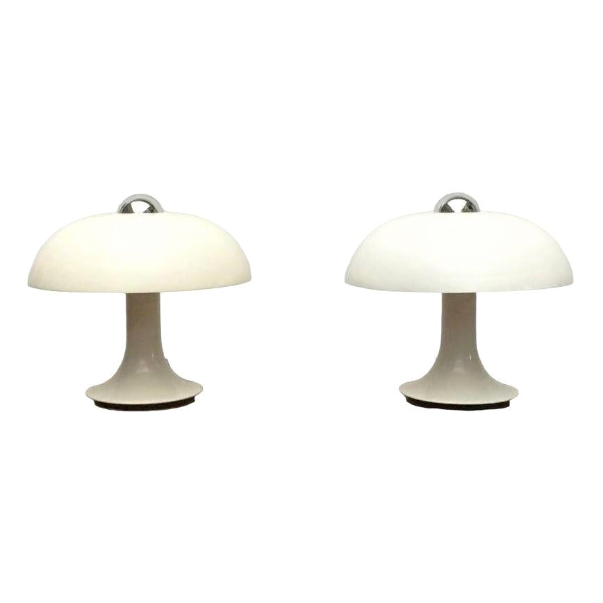 2er-Set Space Age Deutsche Pilz-Tischlampe, Kontakt-Werkstätten, Mitte des Jahrhunderts