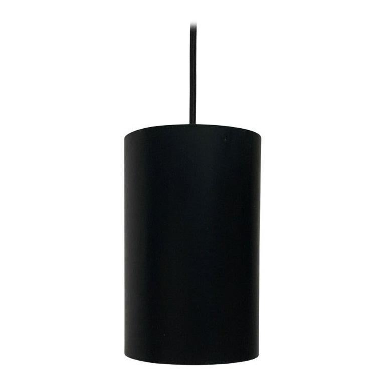 Set of 3 Mid-Century Danish Minimalist Cylinder Metal Pendant Lamps, 1960s For Sale