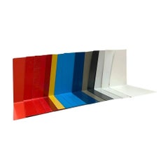 Set of 16 Mid-Century German Minimalist Colorful Metal Bookends, 1960s