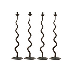 Set of 4 Vintage Brutalist Wrought Iron Candleholder from Hysteria, 1980s