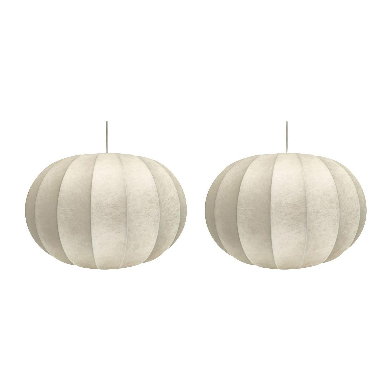 Set of 2 Mid-Century German Cocoon Pendant Lamps by Friedel Wauer, 1960s