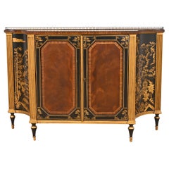 Enfilade en acajou de style Régence française Louis XVI Chinoiserie Drexel Heritage