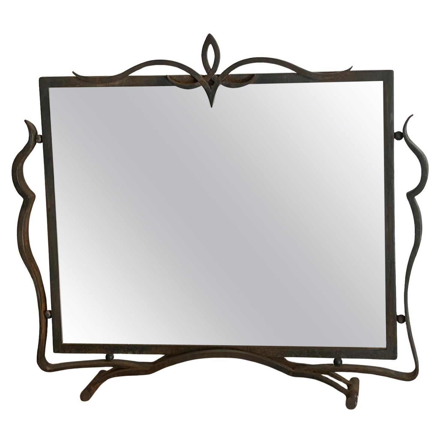 Gorgé iron mirror/psyche in the manner of Raymond Subes  1930s ( Art deco )