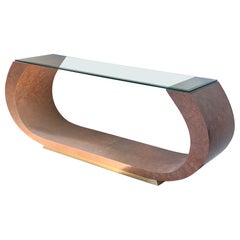 A postmodern laminate console table after Karl Springer, late 20th century