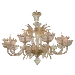 Large Scale Italian Murano Glass Venetian Style Chandelier