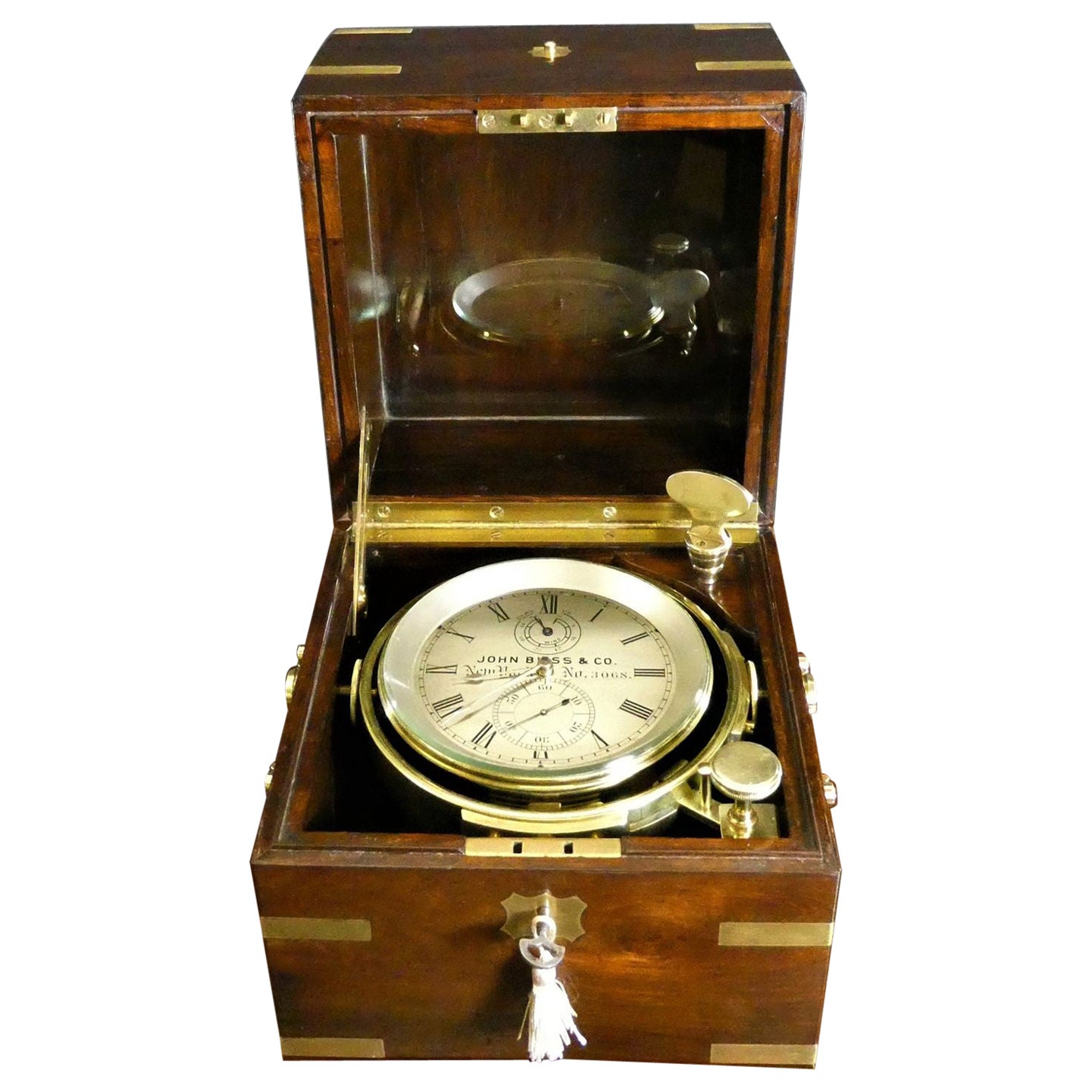 Marine-Chronometricometer mit zwei Tagen, John Bliss, New York
