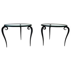 A pair of Rene Prou Wrought iron side table