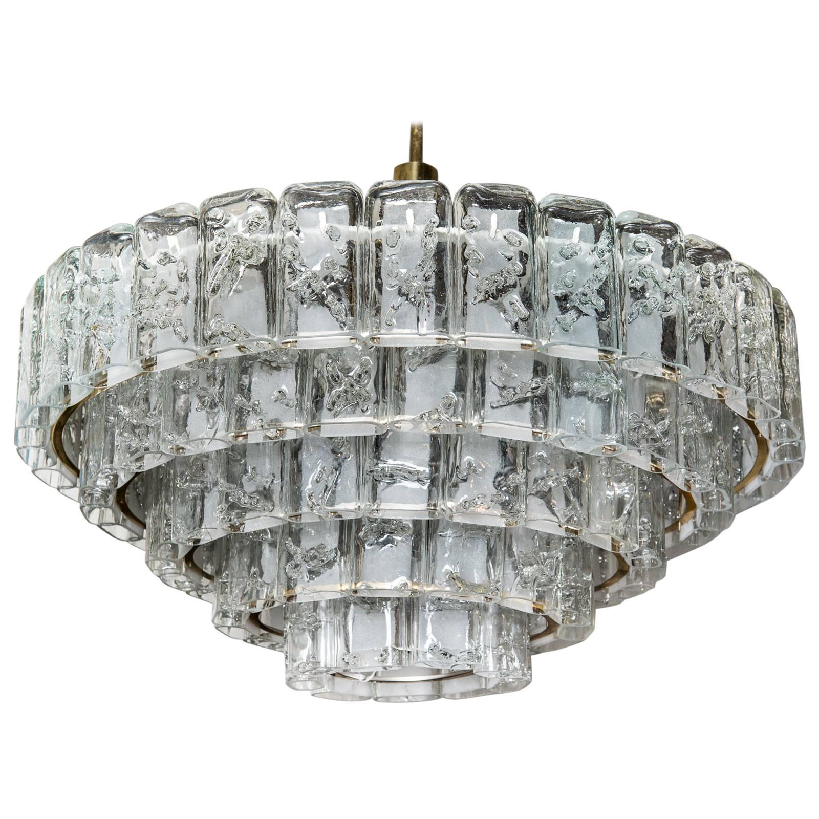 Chandelier By Doria with Glass, circa 1950 For Sale