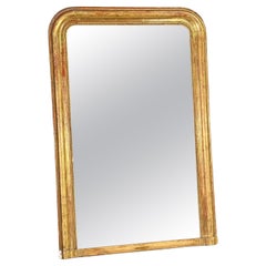 Espejo francés Louis Philippe de madera dorada con cristal de mercurio original