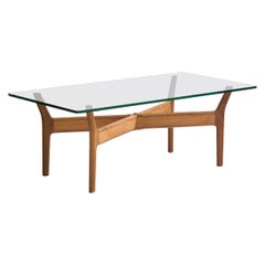 Alf Svensson, Tavolino, Teak, Vetro, Svezia, anni '50