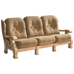 American Designer, Divano, Oak, Velluto, USA, anni '50