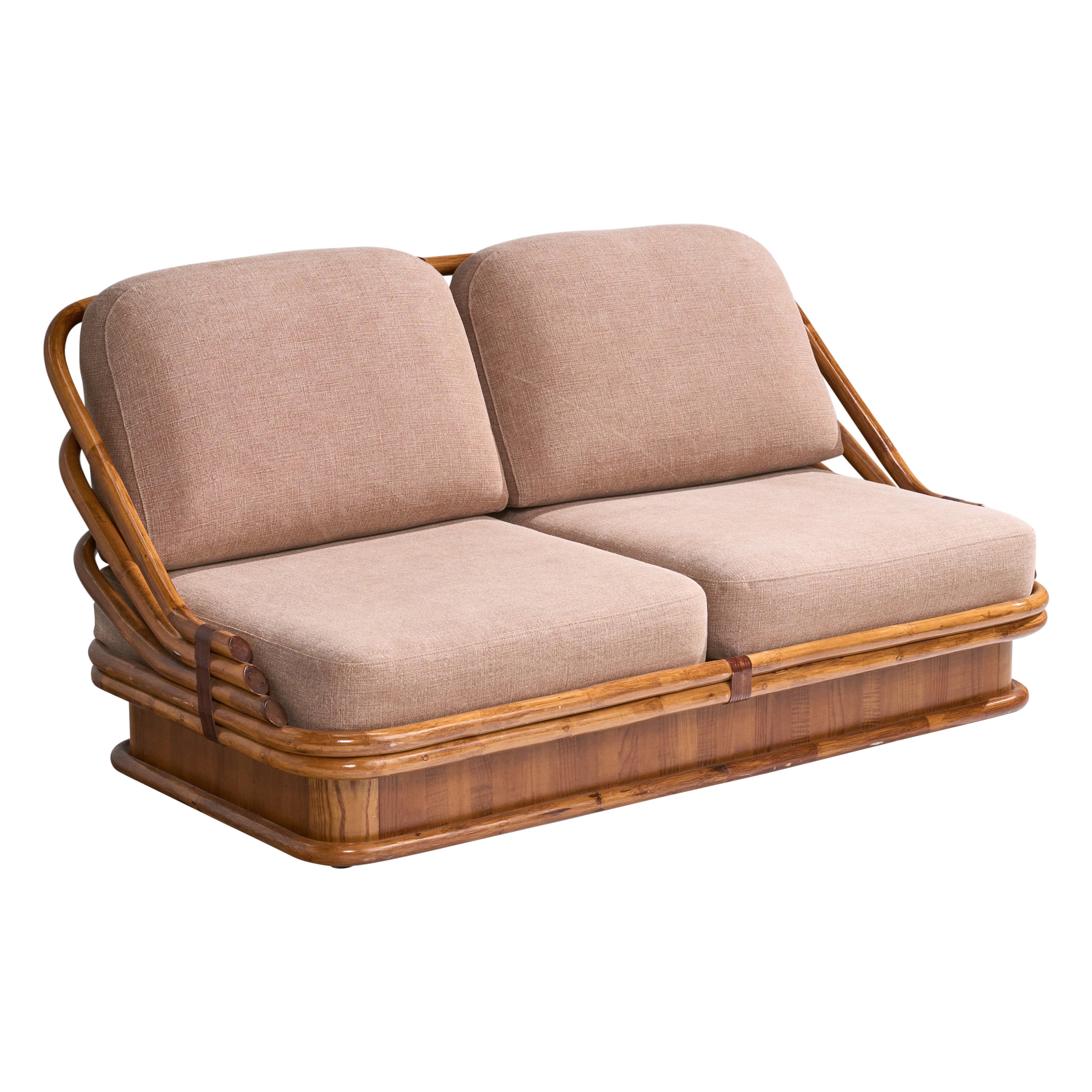 Vivai Del Sud, Sofa, Bamboo, Rattan, Fabric, Italy, 1970s