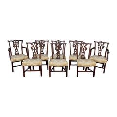 Sedie da sala da pranzo Chippendale americane in mogano con fogliame d'acanto, CIRCA 1790