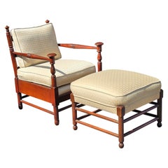 Stickley English Colonial Cherry Valley Collection Lounge Chair and Ottoman Set
