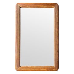 Vintage A large landscape or portrait 1970s bamboo mirror