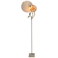 Lampadaire en lin brodé en forme de marbre n° 34 fabriqué à la main par Sander Bottinga