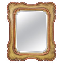 Italian Wall Mirror with Facet Cut Glass, 1900s