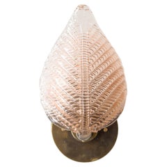 Italian Pink Glass Leaf Sconce