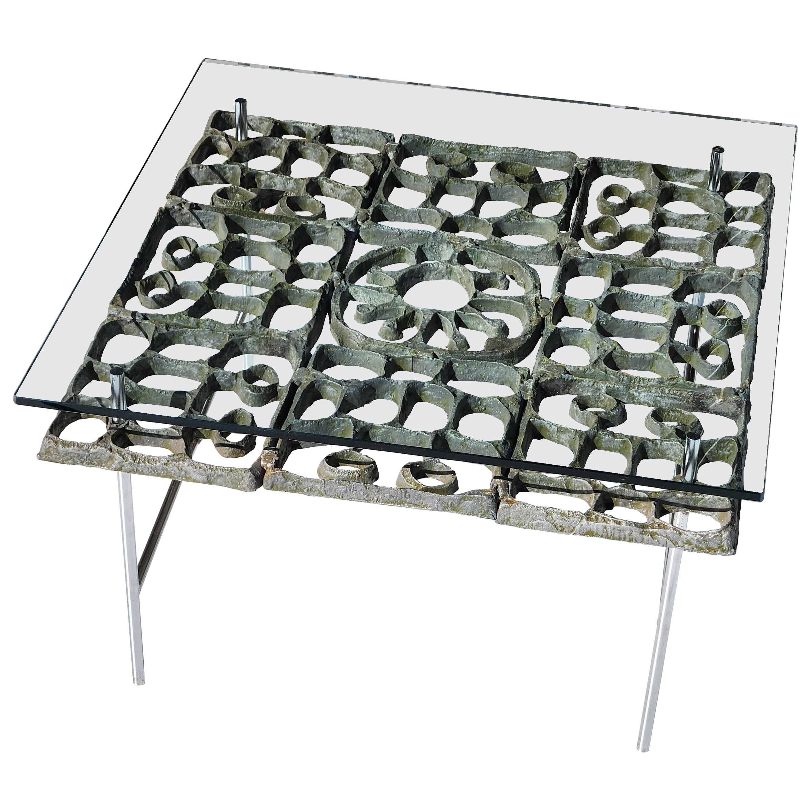 Donald Drumm, Couchtisch aus Aluminiumguss für Galerie, 10 1960er Jahre